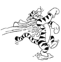 A coloring page of winnie the pooh - tigger